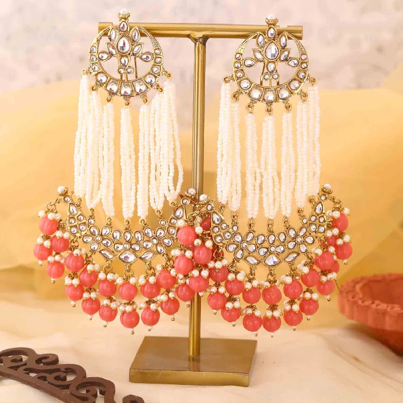 Customizable Drop Earrings-Coral Rashika Chandbalis