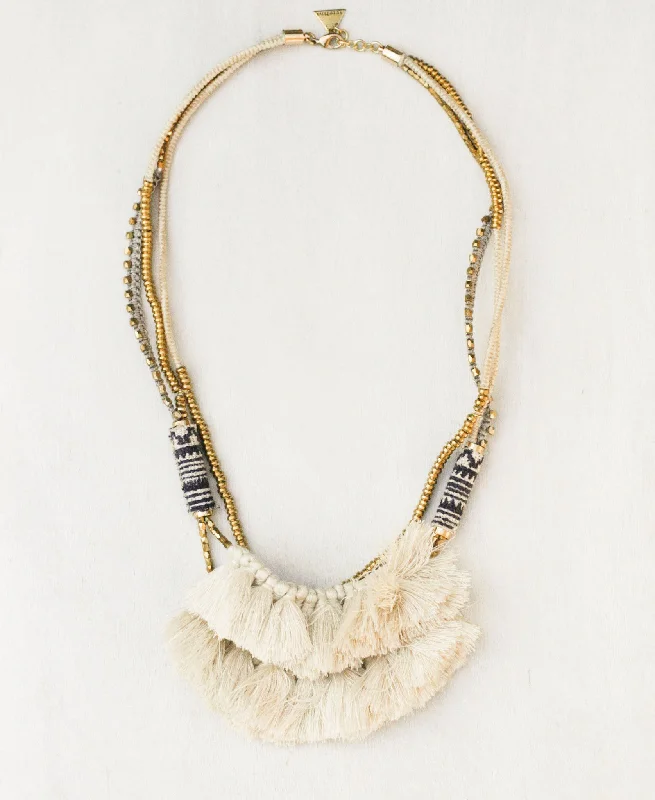 Wedding Necklaces-Hmong Tassel Statement Necklace