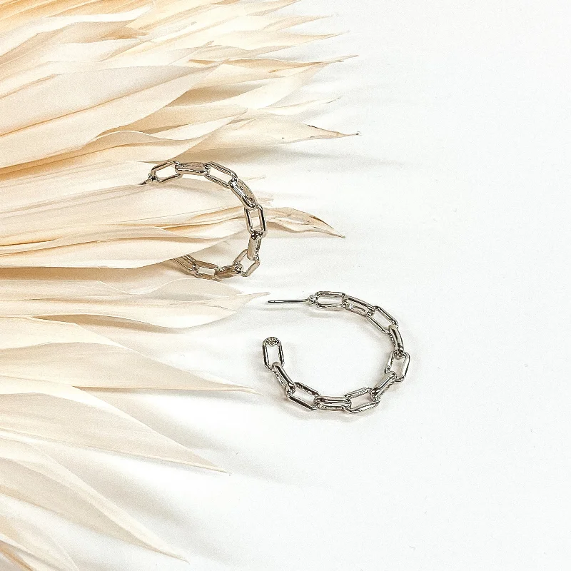 Luxury Gold Earrings-Frozen in Time Hoops in Silver