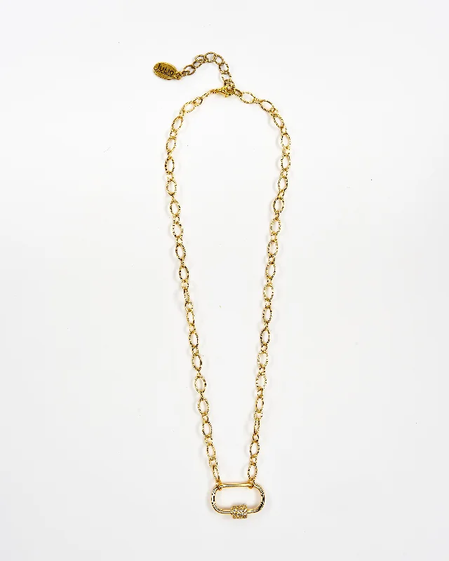 Retro Necklaces-Golden Grahams Delicate Carabiner Necklace