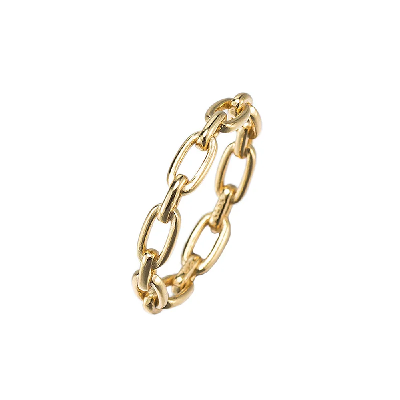 Matching Wedding Rings for Couples-Plain Chain Ring