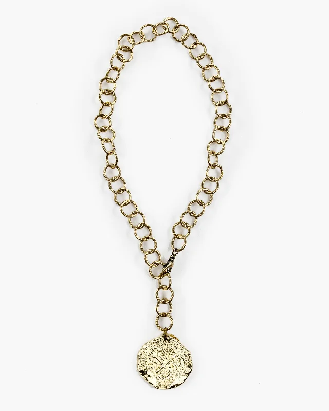 Shiny Necklaces-Steinem Large Coin Pendant Necklace