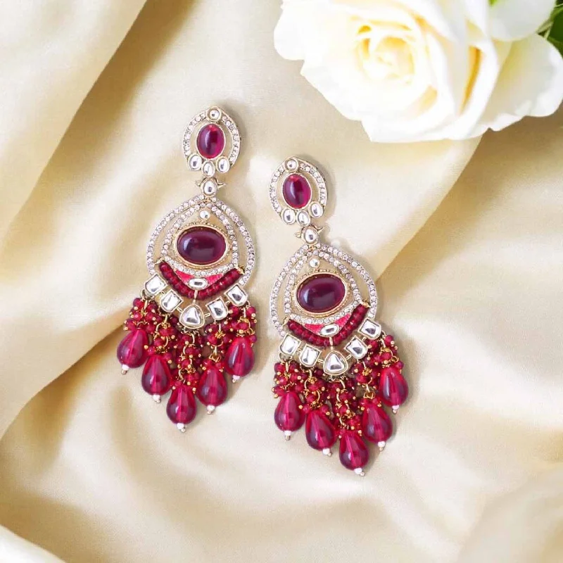 Crystal Drop Earrings-Rani Nina Chandbalis