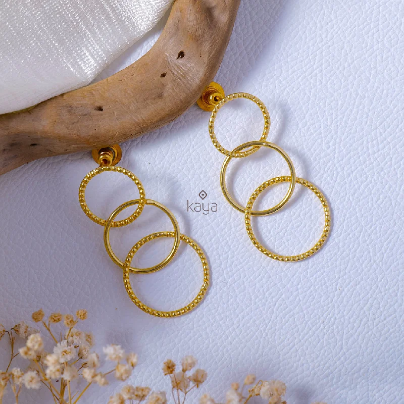 Colorful Drop Earrings-Interlocking Golden Hoop Earrings - AS100830