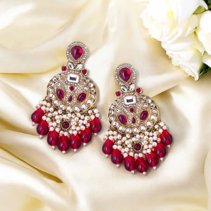 Classic Gemstone Earrings-Rani Nitaara Chandbalis