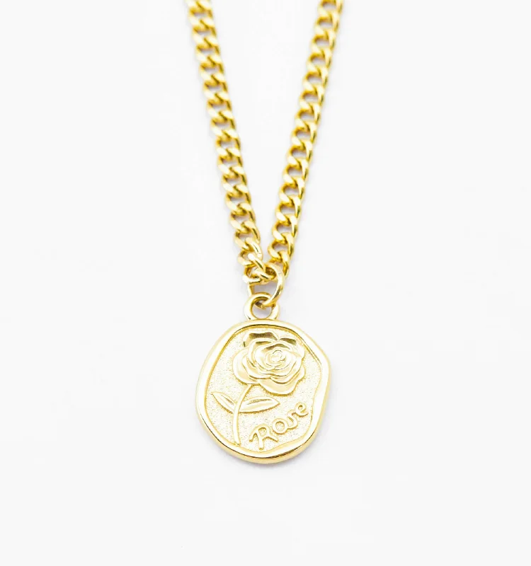 Star Necklaces-Rose Coin Necklace