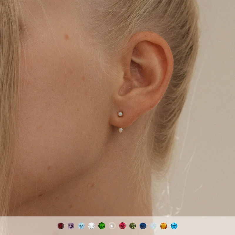 Simple Crystal Earrings for Women-Birthstone Ear Jackets