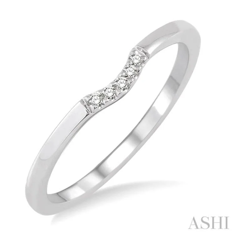 Men’s Personalized Rings-1/20 Ctw Round Cut Diamond Wedding Band in 14K White Gold