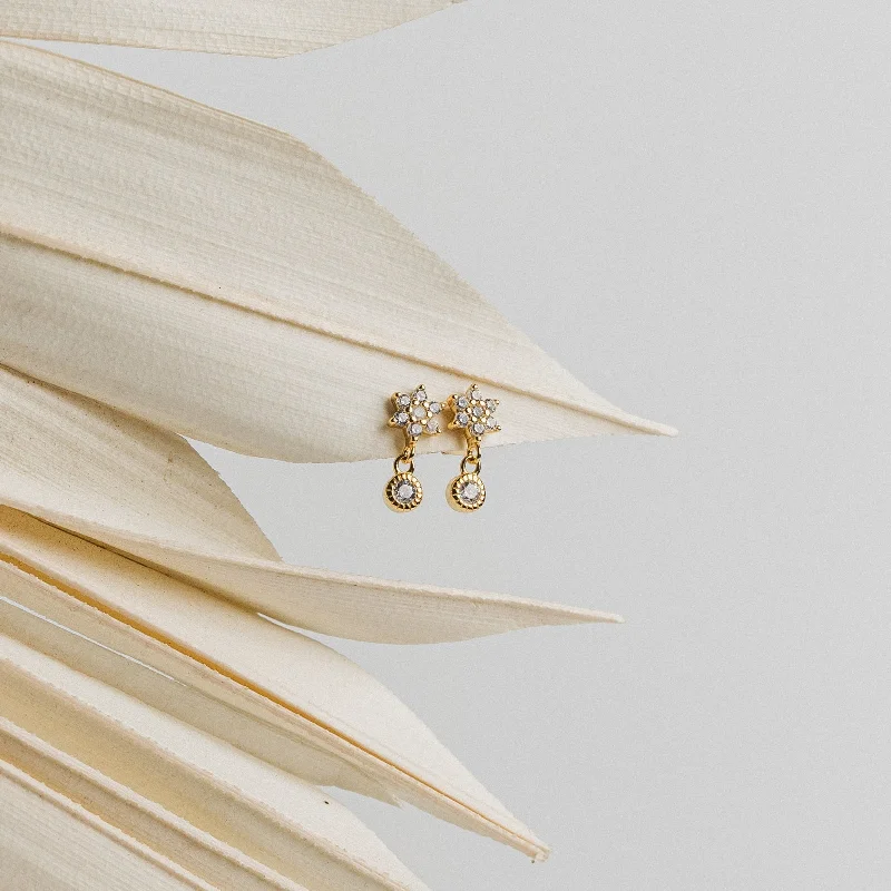 Classic Gold Earrings-Lexi Flower Studs