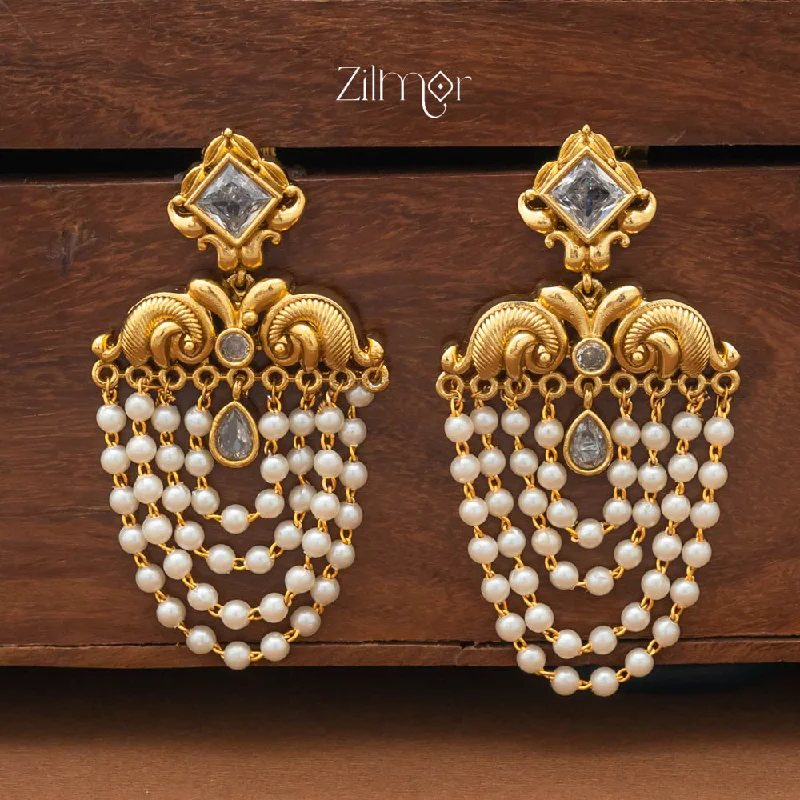 Luxury Silver Earrings-SN101670  - Antique  Pearl Earrings