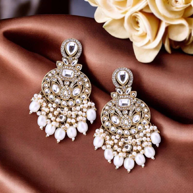 Luxury Drop Hoop Earrings-Ivory Nitaara Chandbalis