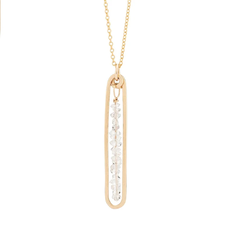 Simple Pendant Necklaces-Lyric Necklace with Herkimer Diamonds