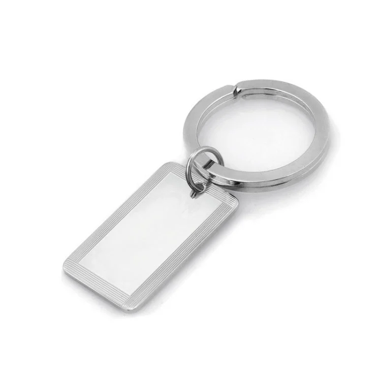 Stylish Promise Rings-Sterling Silver Key Ring, Engine-Turned