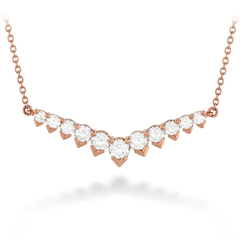 18K Gold Necklaces-Hearts On Fire Aerial Diamond V Necklace