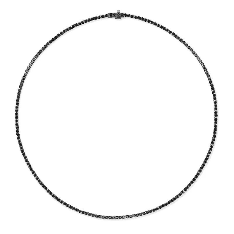 Opal Necklaces-LENOX TENNIS NECKLACE (Black Diamond)