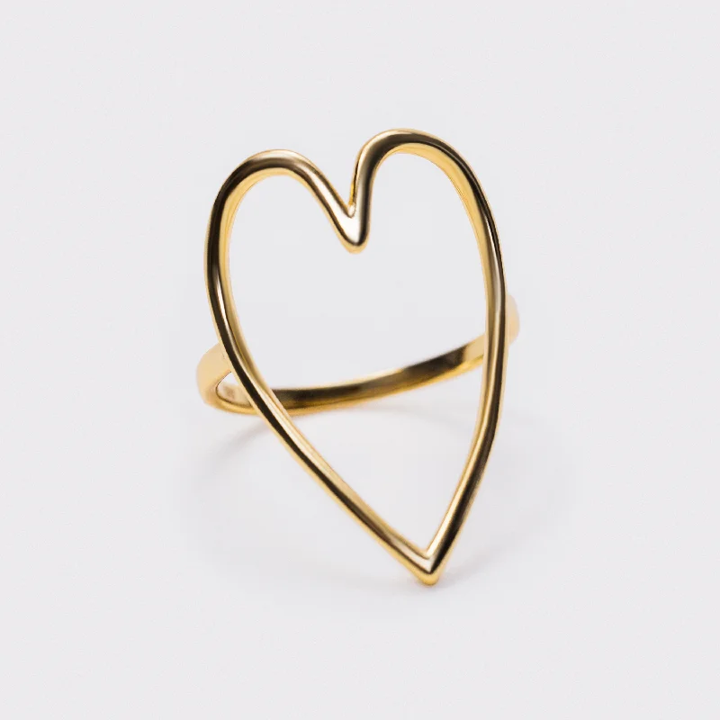 Fashionable Wedding Rings-Large Heart Ring