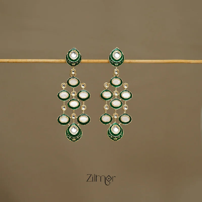 Personalized Pearl Earrings-FS1011240 - Meenakari Kundan Long Earrings