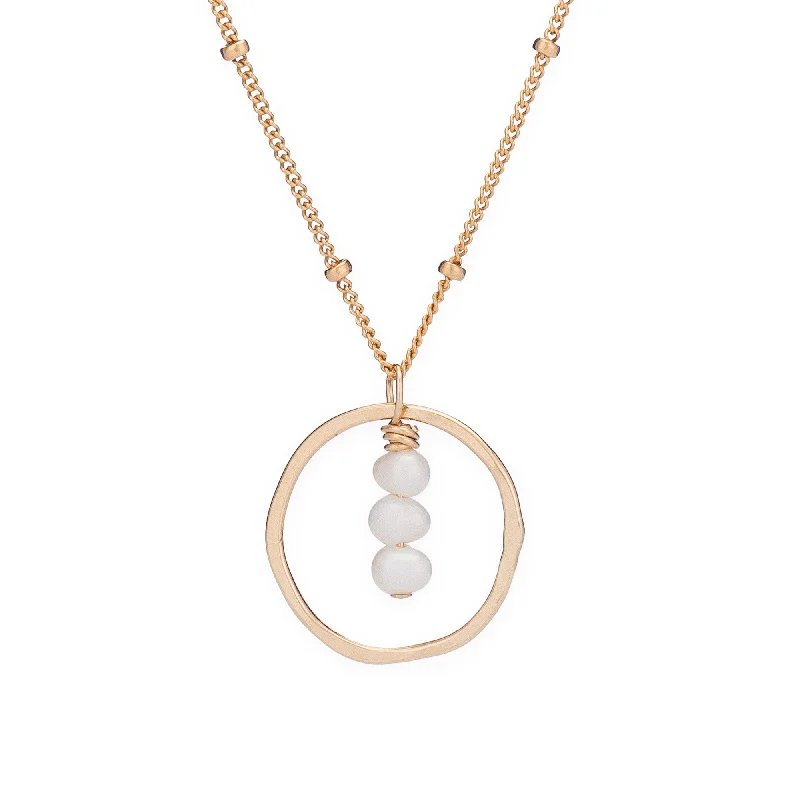 Pearl Pendant Necklaces-Treble Necklace - White Pearl