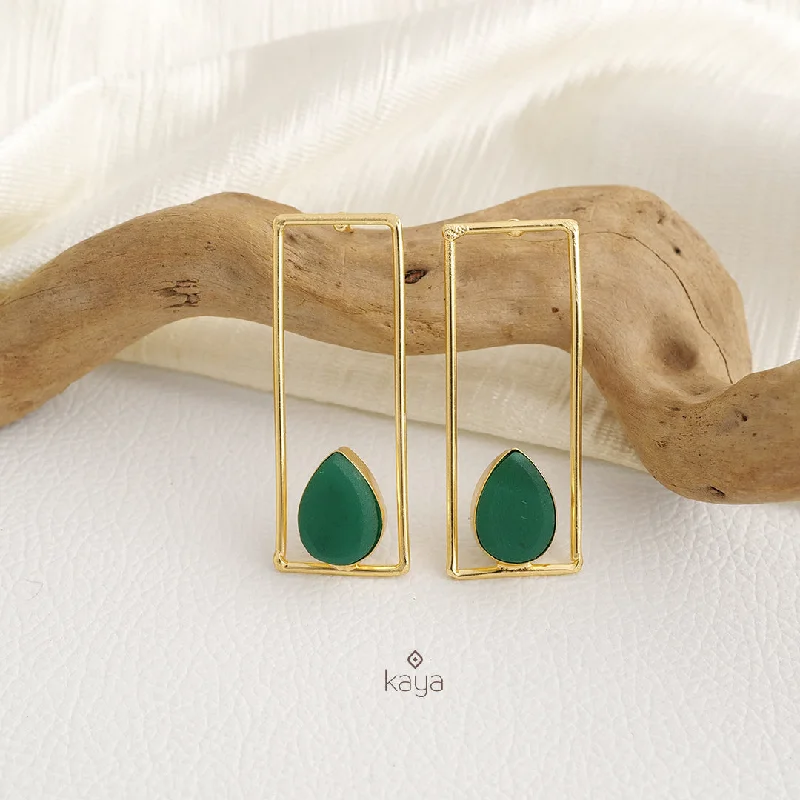 Trendy Pearl Earrings-Rain Drop Natural Stone Earrings (color option) - KE100773