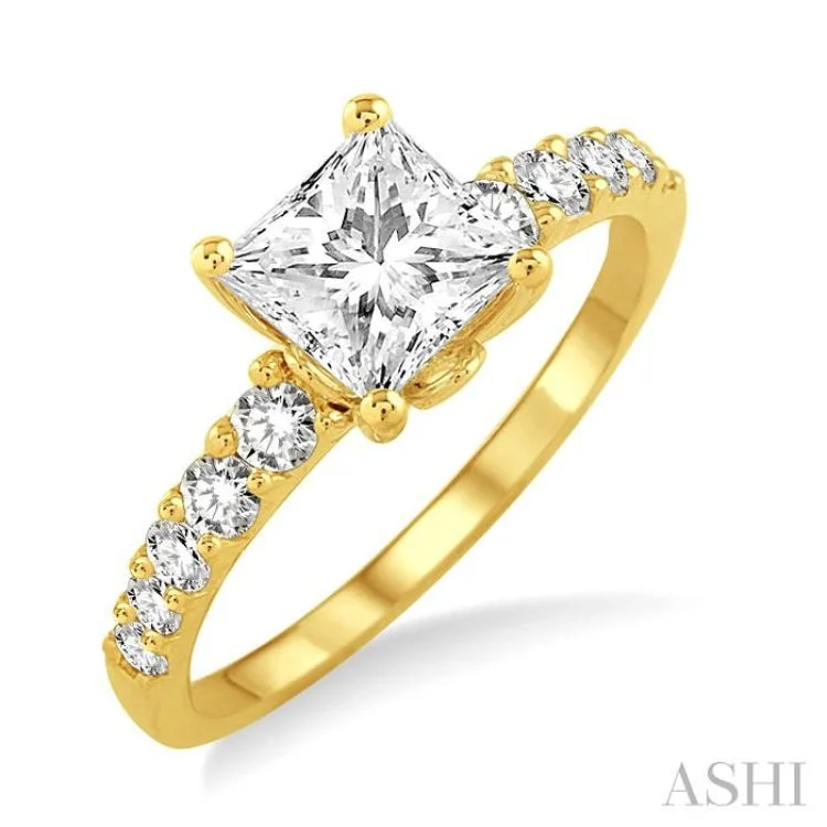 Men’s Designer Engagement Rings-1/3 Ctw Diamond Semi-Mount Engagement Ring in 14K Yellow Gold