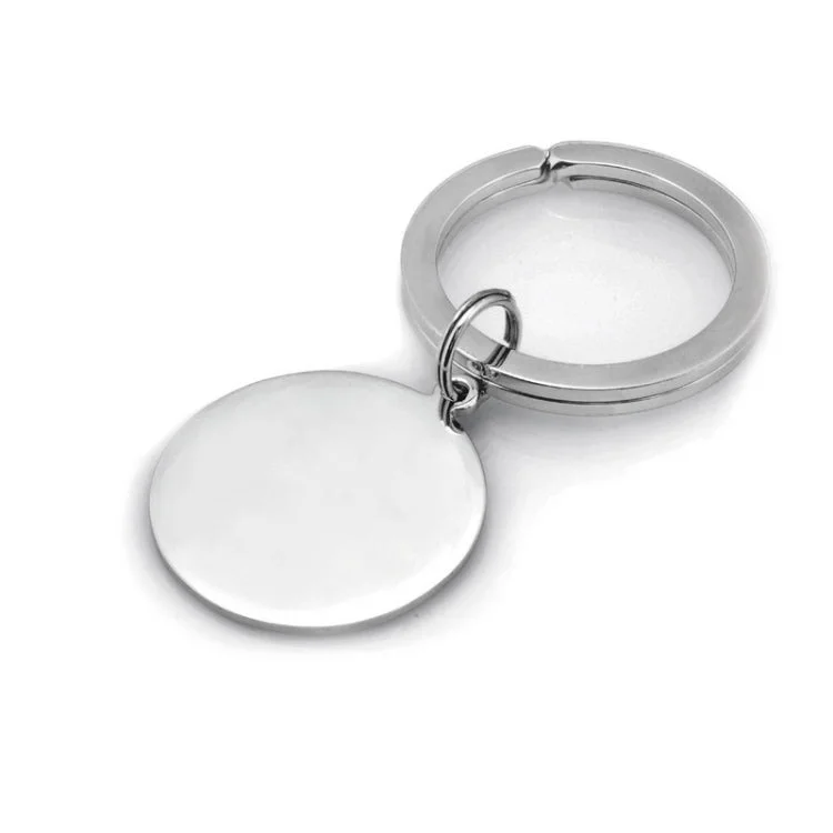 Unique Wedding Rings with Diamonds-Sterling Silver Polished Round 1 Key Ring