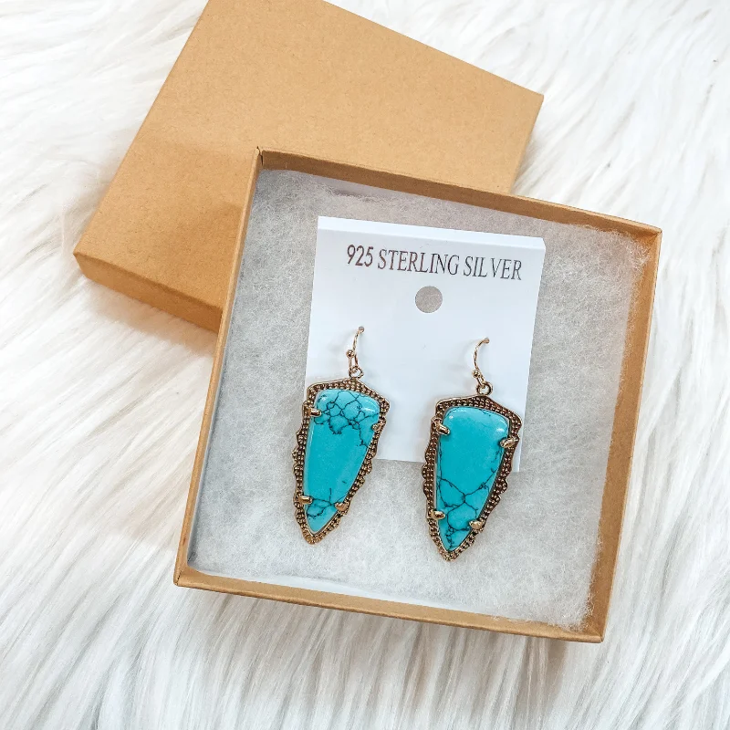 Modern Pearl Earrings-Holiday Special | Turquoise Drop Earrings in Gift Box