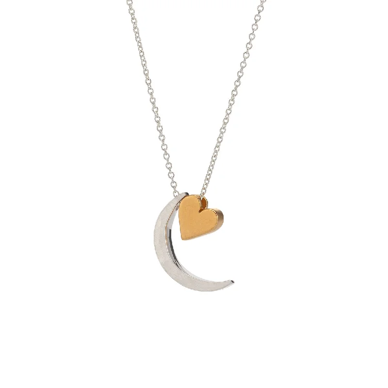 Amulet Necklaces-Moon Heart Necklace