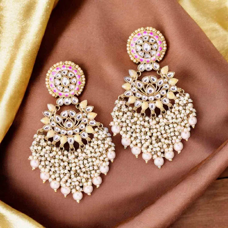 Luxury Crystal Earrings for Women-Golden Shalani Chandbalis