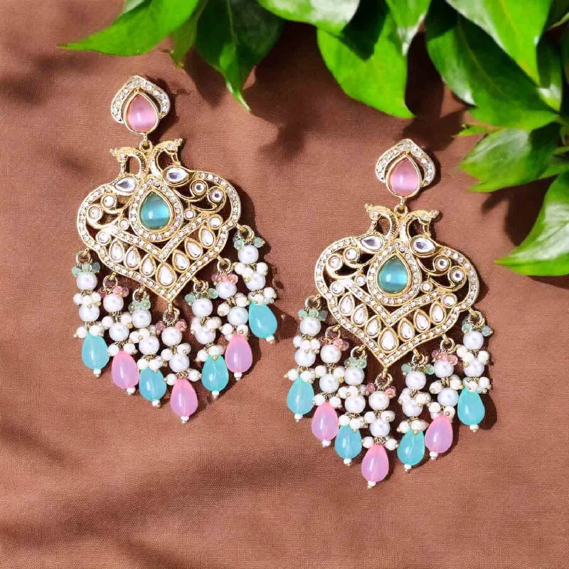 Trendy Gemstone Drop Earrings-Prismatic Parvika Chandbalis