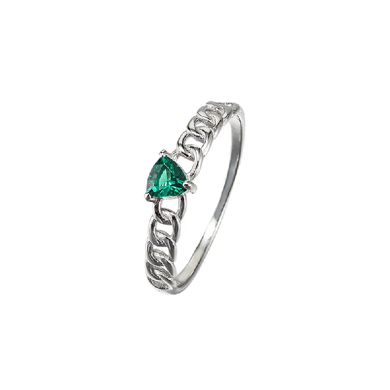 925 Sterling Silver Emerald