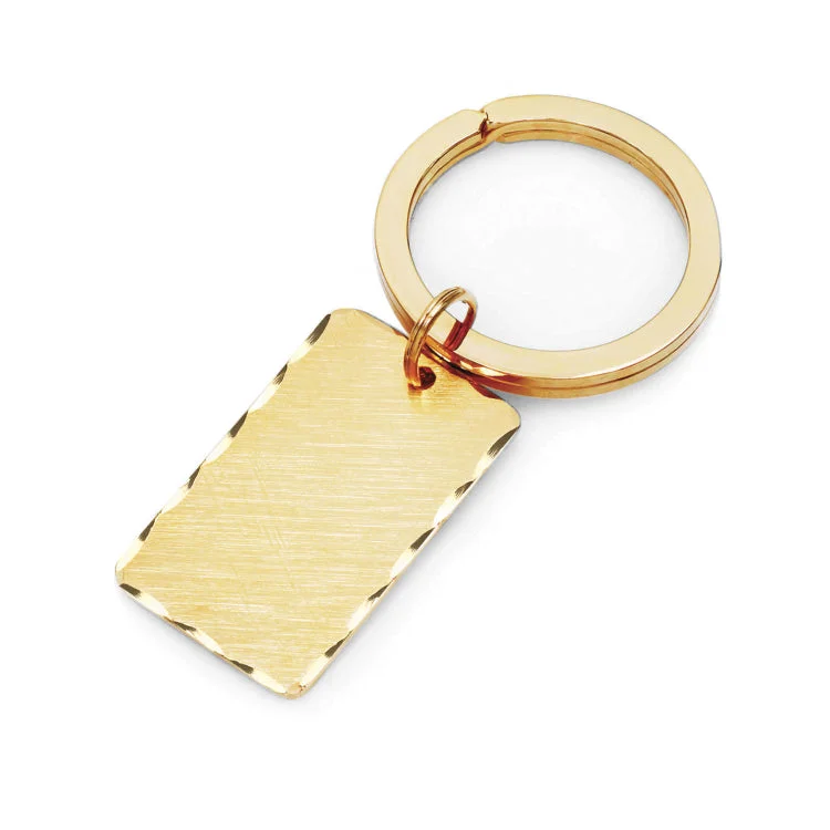 Classic Wedding Rings with Engraving-Gold Finish Florentine Engraved Key Ring