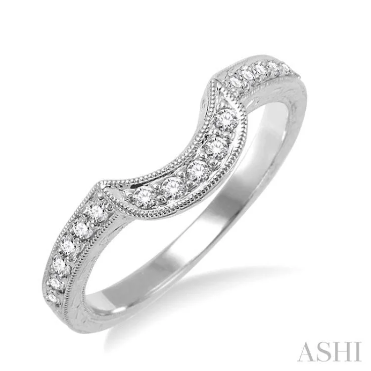 Personalized Promise Wedding Bands-1/5 Ctw Diamond Matching Wedding Band in 14K White Gold