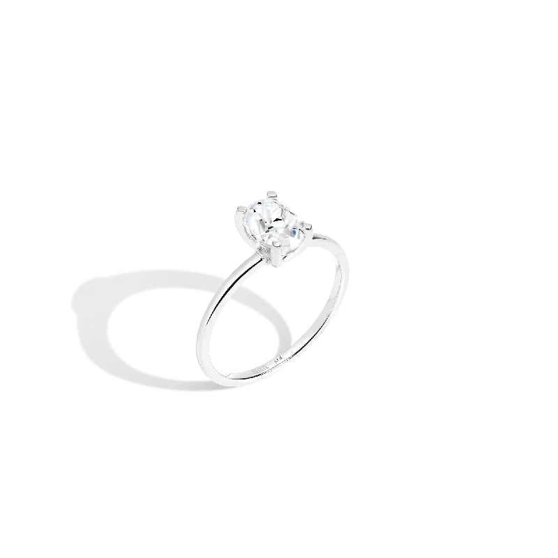 Customizable Wedding Ring Sets-Oval-Cut Solitaire Diamond Ring