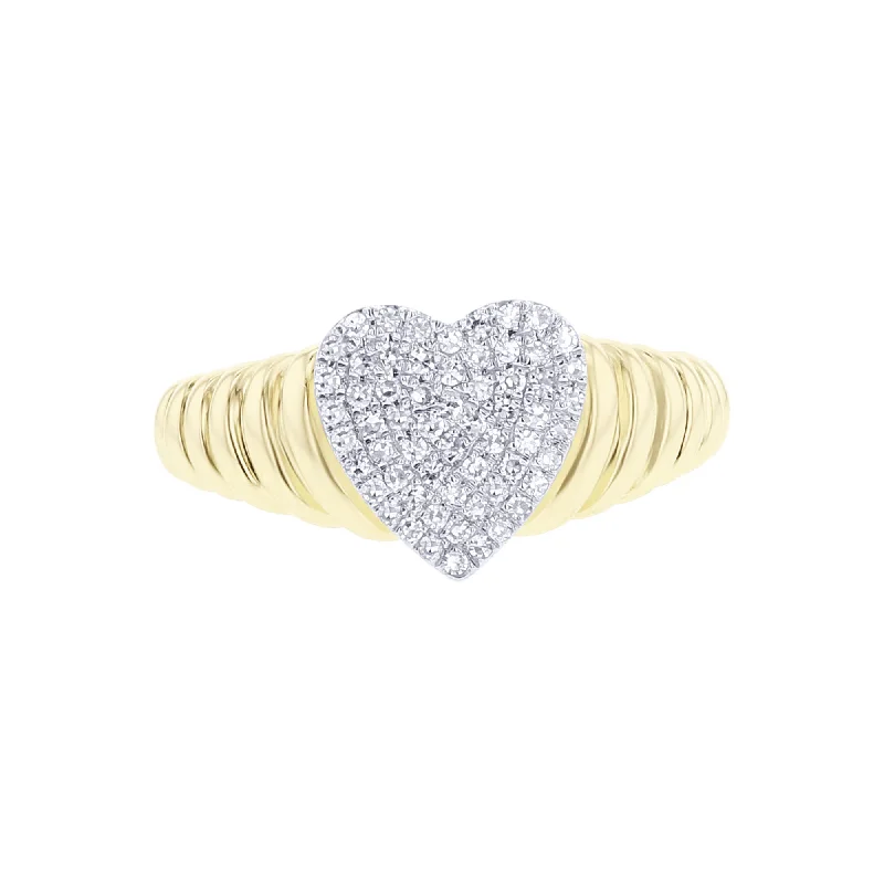 Fashion Engagement Rings for Women-Love Me Pave Heart Diamond Ring