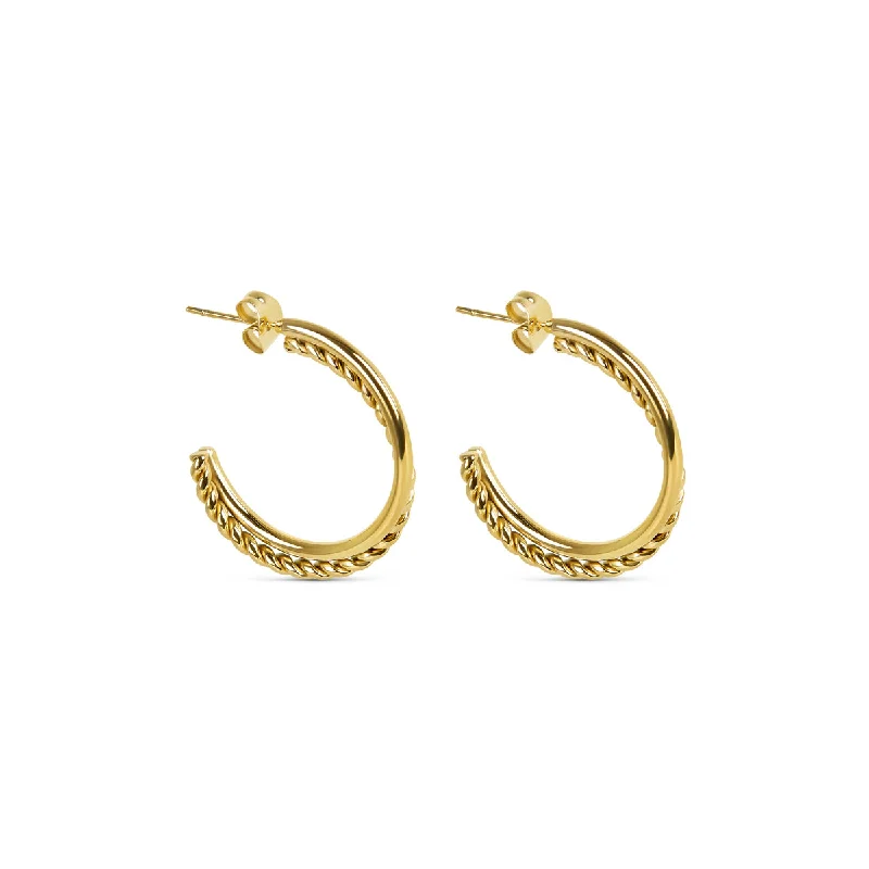 Classic Silver Hoop Earrings-Madison Hoop Earrings - Gold