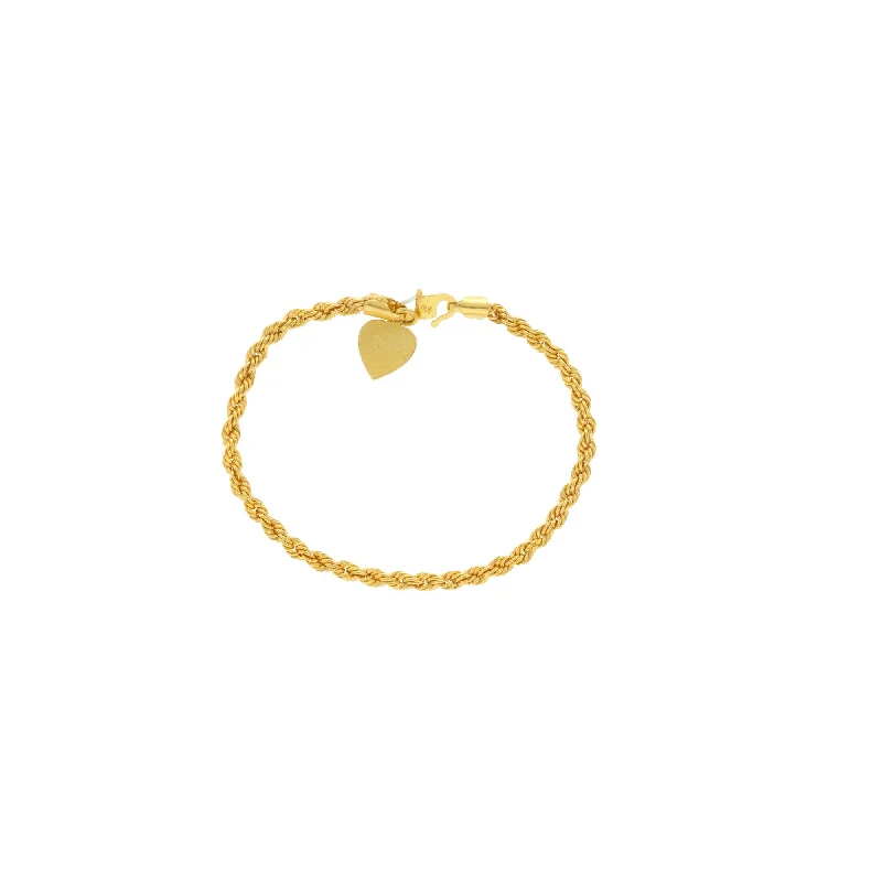 Classic Cuff Bracelets for Women-22K Yellow Gold Opulent Link Peace Baby Bracelet W/ Curvature Design, 2.3 grams