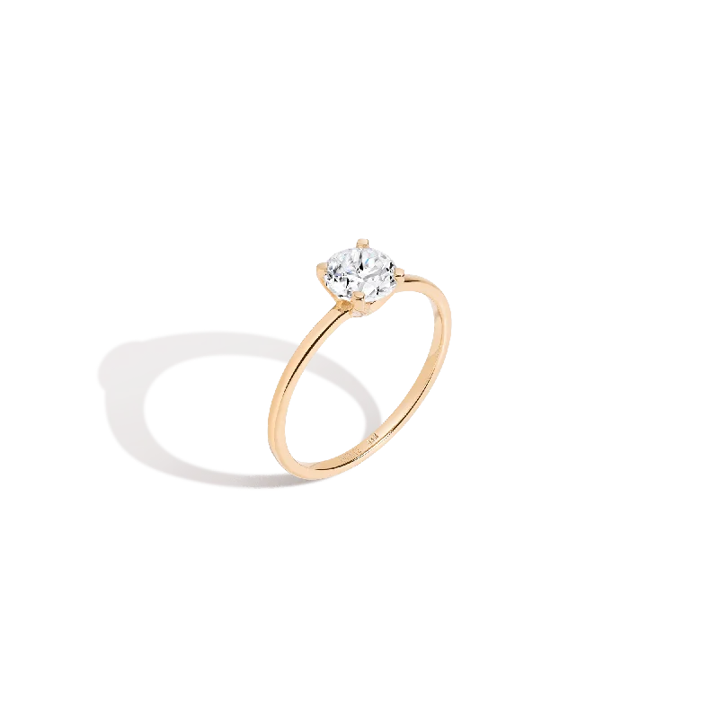 Customizable Promise Bands-Round Solitaire Diamond Ring