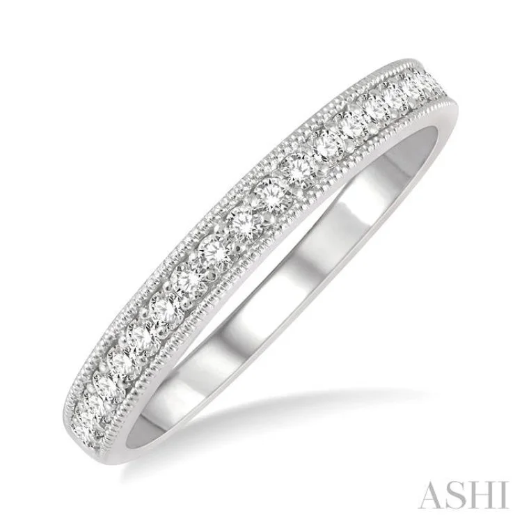 Unique Wedding Rings with Diamonds-1/4 ctw Round Cut Diamond Wedding Band in 14K White Gold