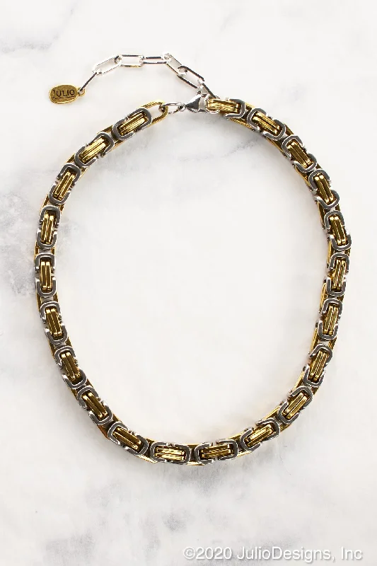 Trendy Gold Necklaces-Lichtenstein Chainmaille Short Necklace