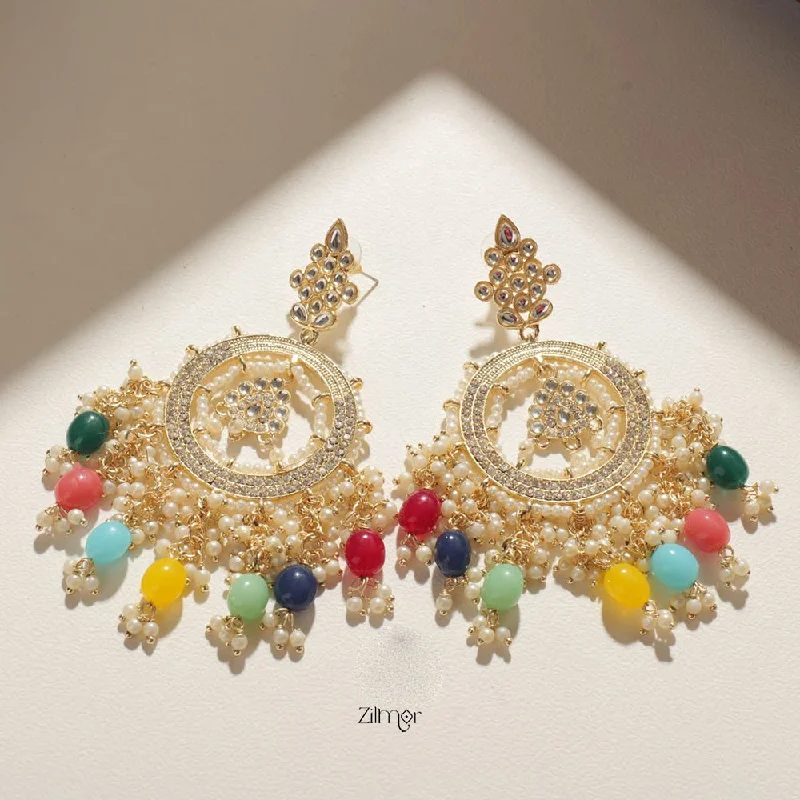 Colorful Hoop Drop Earrings-Zoya Designer Earring