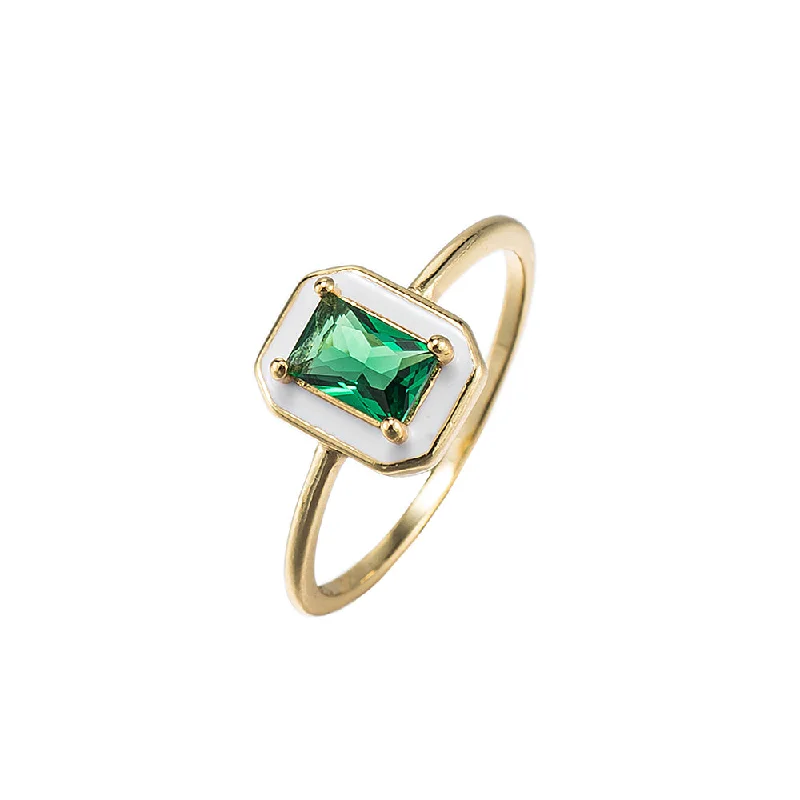 18ct Gold Plated Green