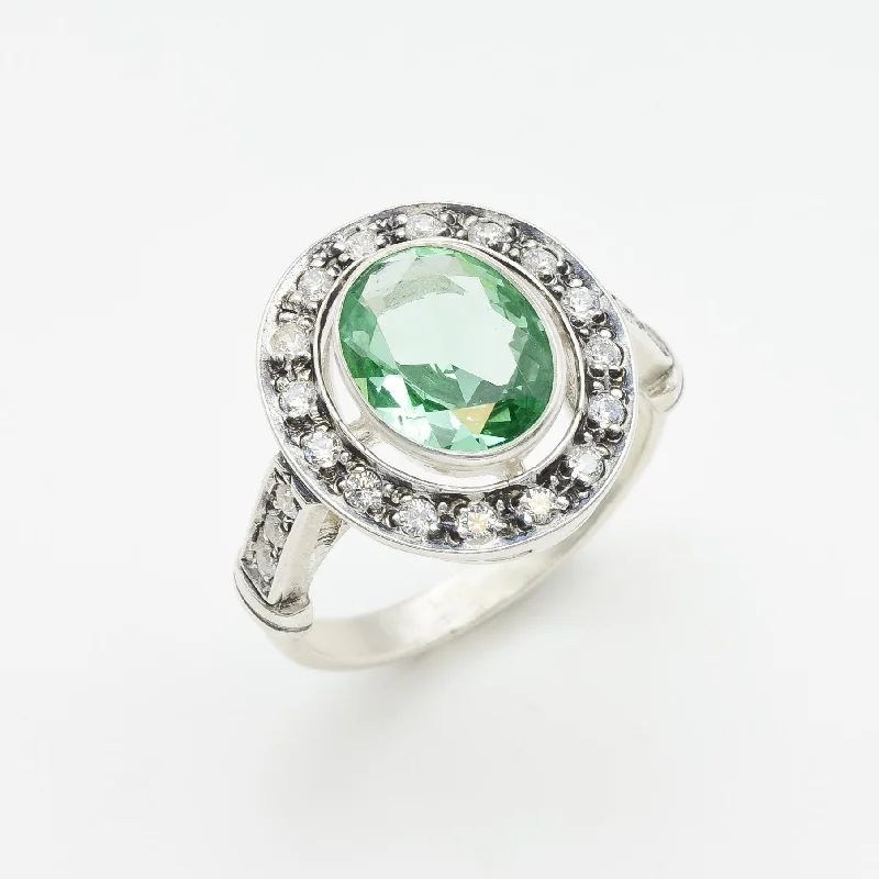 Wedding Rings with Personal Engraving-Mint Emerald Ring - Green Vintage Ring - Bezel Statement Ring