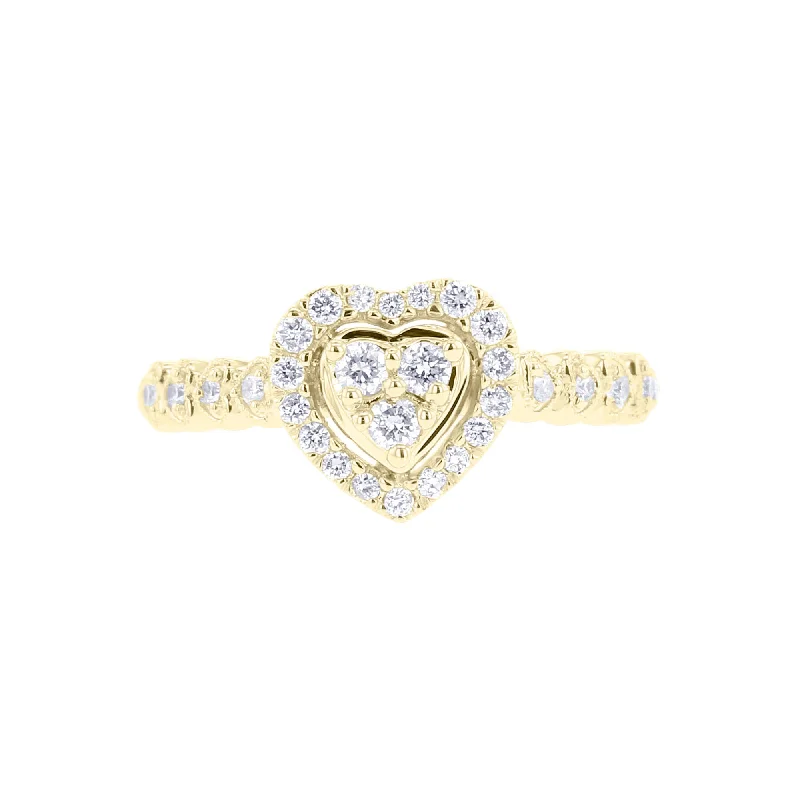 Engagement Rings with Colored Diamonds-Mila Heart Diamond Ring